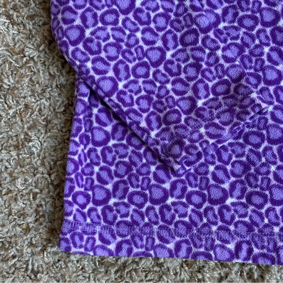 Hanna Andersson Purple Leopard Cheetah Quarter Zip Fleece - Picture 7 of 9